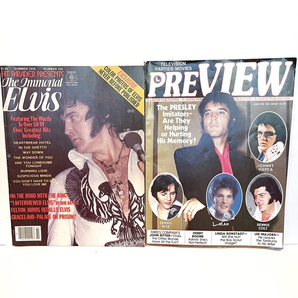 Vintage 1978 Elvis Presley Magazines Hit Parader Preview Colour Images Poster